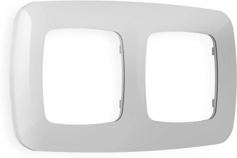 Рамка Ambrella Volt OMEGA Ecta (Серебро глянец) 2-ая OF140402