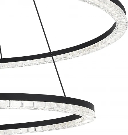 Подвесной светильник ярусный ST Luce SL1018 SL1018.403.02 черный/прозрачный LED 2*96W 4000K кольцо (220V, на тросе, кольцо)
