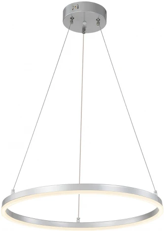 Подвесной светильник Escada Void 10254/1LED 43W Silver APP (регулировка яркости, 220V, пульт управления, управление смартфоном, на тросе, кольцо)