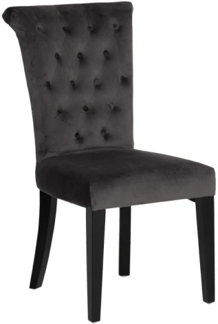 Обеденный стул Garda Decor 597-2K-СЕРЫЙ-Riv96 (Черный/Черный)