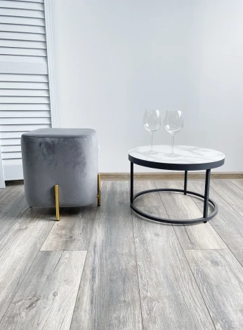 Пуф для гостиной ARES BLUVEL-14 GREY / GOLD