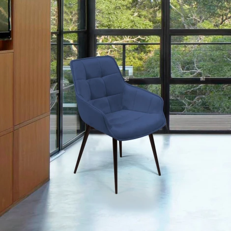 Стул Top Concept Capri поворотный 360 градусов, бархат синий 29 / опора конус