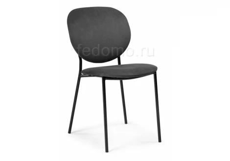 Стул Woodville на металлокаркасе Саранда графитовый / черный глянец 494363