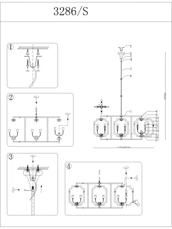 Потолочная люстра Newport 3280 3286/S
