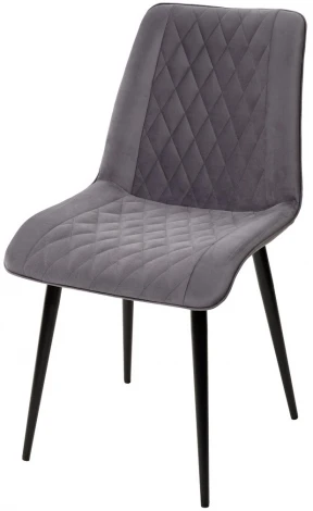 Стул Поль серый #27, велюр / черный каркас, 4 шт./ 1 к.