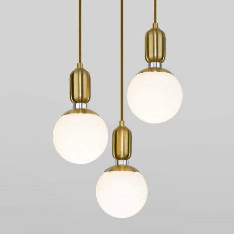 Подвесной светильник Eurosvet Bubble 50151/3 латунь (220V, на проводе, шарики)