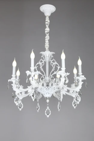 Подвесная люстра Omnilux Senis OML-74713-08 (220V, подвески, на цепи, подсвечник, свеча)