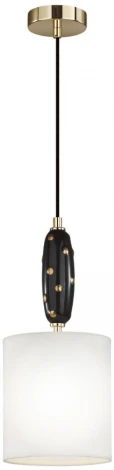 Подвесной светильник Odeon Light Pollen 5424/1 золотой/черный/белый/металл/керамика/ткань E14 1*40W (220V, на проводе, круглые)