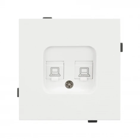 Механизм компьютерной розетки двойной SCT-TENDO-MPC2-SFPL-WH (RJ-45, CAT6) (Arlight, Матовый белый) 054598