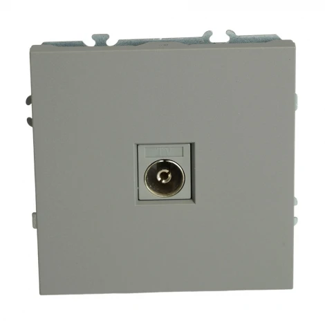 ТВ-розетка (платиново-серый, soft touch) Stekker Эмили 49953