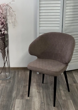 Стул ХИЛТОН, цвет B5 Капучино, велюр / черный каркас М-City 472M05593