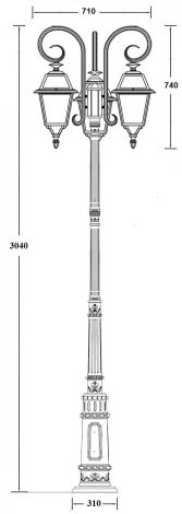 Наземный фонарь Oasis Light FARO-FROST L 91110fLB/18 E7 Bl (220V, IP44)