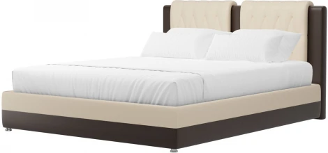 Кровать интерьерная Камилла 180 (Бежевый,Коричневый/Экокожа) Лига Диванов арт.120645