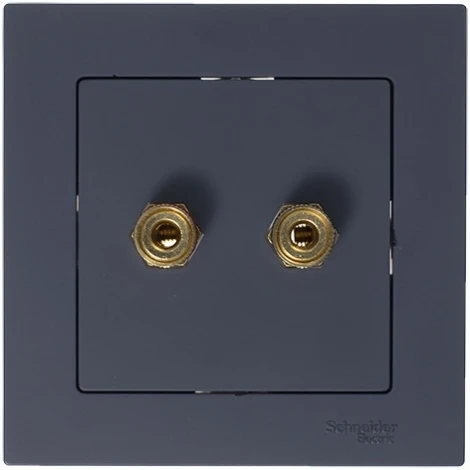 Акустическая розетка встраиваемая двойная (грифель) Systeme Electric AtlasDesign ATN000787