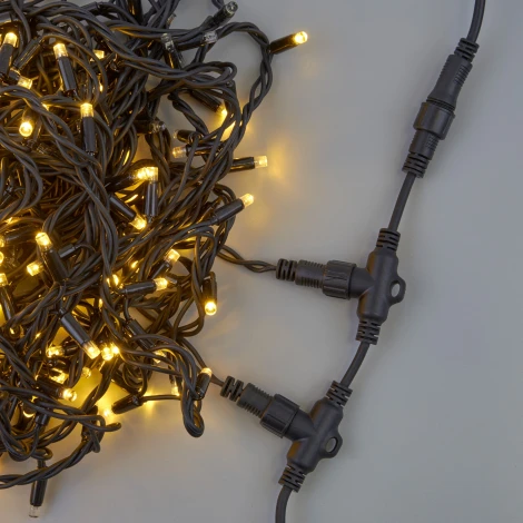 Провод-шина для гирлянд серии F90PRO 2м. 20 Т-коннекторов, шаг 10см статика/мерцание IP67 черный Uniel UCX-F90 T20/2M/BK