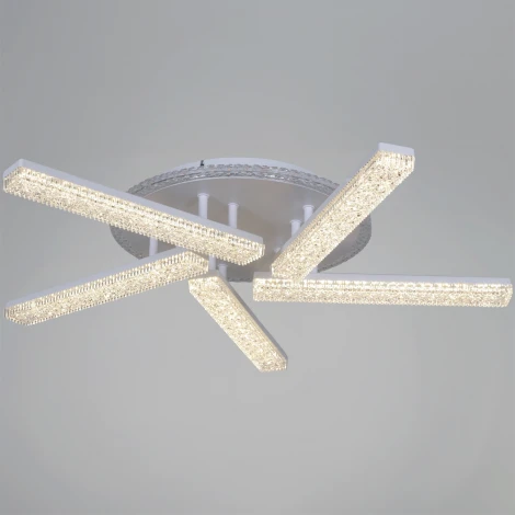 Потолочная люстра светодиодная на штанге с пультом с регулировкой цветовой температуры, яркости и ночным режимом Reluce 54430-0.3-05C WH