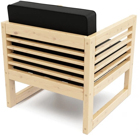 Кресло Arsko Сега сосна велюр черный