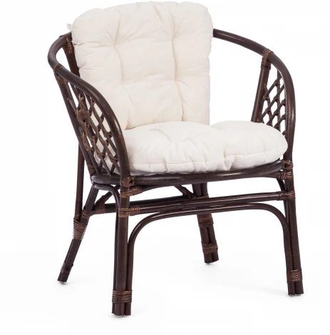 Комплект для отдыха "BAHAMA" (диван + 2 кресла стол со стеклом) /с подушками/ walnut (грецкий орех) Tetchair BAHAMA 15383