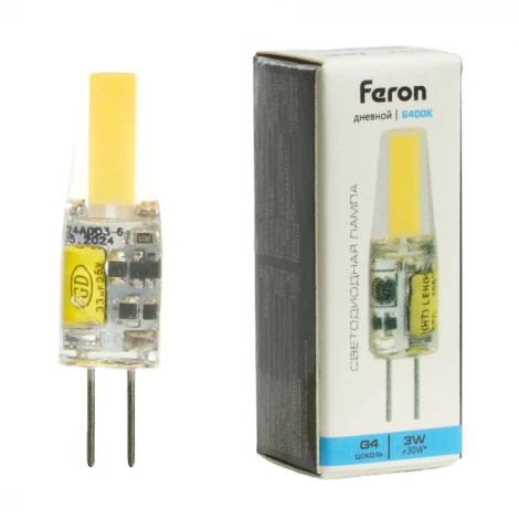 Лампа светодиодная JC капсульная 3W 12V G4 6400К Feron LB-424 51172