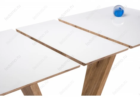 Стол на тумбе Woodville Петир 160 белый / дуб монтана 462108