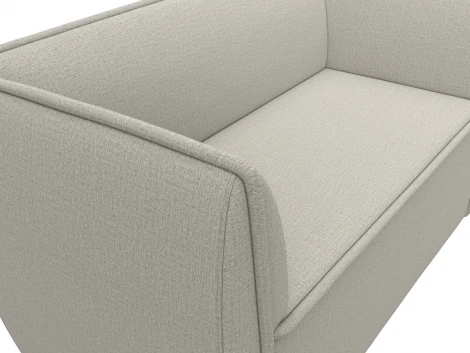 Диван кухонный прямой Бергамо 2-х местный (Бежевый/Рогожка) Лига Диванов арт.123741