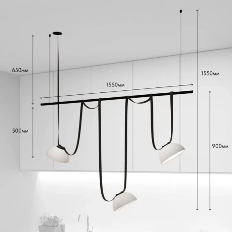 Комплект ременной трековой системы Belty на штанге Rod Denkirs Belty Set DK55SET05-02-DG (LED, 48V)