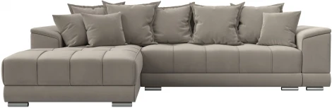 Диван угловой НордСтар левый угол (Бежевый/Микровельвет) Лига Диванов арт.121113L