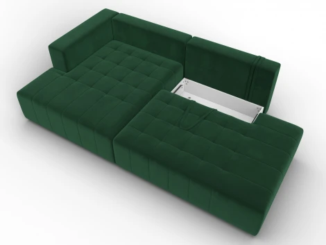Диван угловой Лига-103 НПБ угол левый (ДСП,Брус,Фанера,Велюр/Зеленый) Лига Диванов 134816L