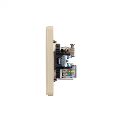 Розетка компьютерная RJ45 кат6 + TV с/у шелк Kranz Round KR-78-0722-7
