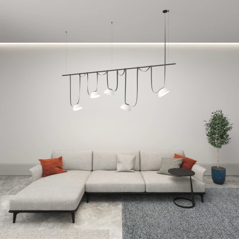 Трековый светильник 48V Denkirs Belty Flow DK5560-WH+BK (LED, круглые)