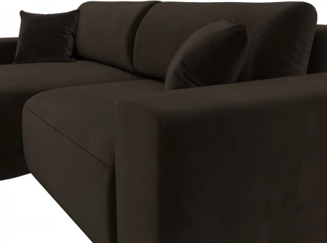 Диван угловой Лига-036 НПБ Классик левый угол (Коричневый/Микровельвет) Лига Диванов арт.121366L