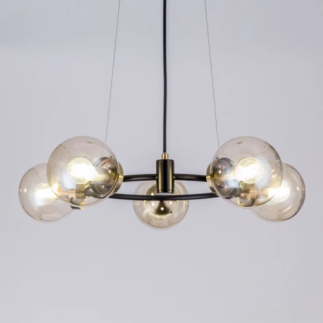 Подвесная люстра Citilux Планета CL105155 (220V, на тросе, шарики, молекулы)