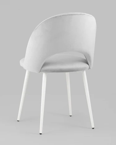 Стул Меган SN велюр светло-серый белые ножки Stool Group УТ000042221