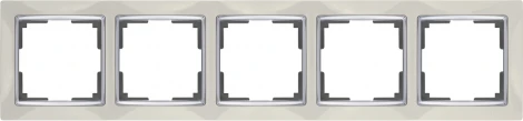 Рамка на 5 постов Snabb (слоновая кость/хром) Werkel W0051903 (a051642)