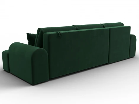 Диван угловой Лига-080 угол левый (ДСП/Пластик/Велюр/Зеленый) Лига Диванов 134747L