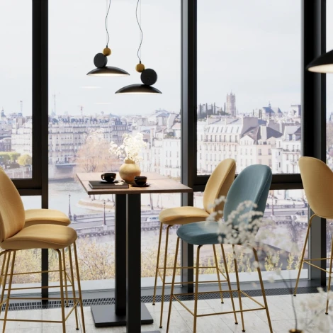 Подвесной светильник Odeon Light Travertino 6626/20L черн/золотой/металл/травертин/акрил IP20 LED 20W 3000K 220V (на тросе)