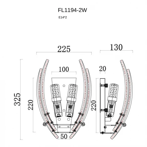 Настенный светильник Fluorite Florencia FL1194-2W
