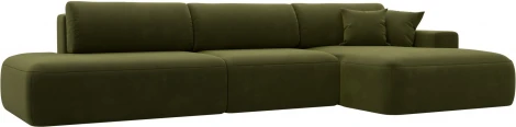 Диван угловой Лига-036 НПБ Модерн Лонг правый угол (Зеленый/Микровельвет) Лига Диванов арт.121419