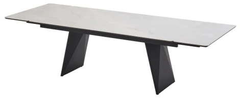 Стол ШЕРЛ 200 цвет ОНИКС (CRYSTAL ONIX BIANCO), керамика / Черный каркас M-City 64717