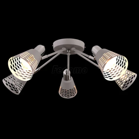 Люстра потолочная Natali Kovaltseva Vision, 5 плафонов, серый с хромом