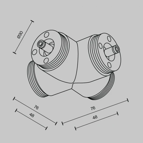 Х-образный вертикальный коннектор для системы Shelf без ввода питания Maytoni Accessories for system Shelf CA017TX-B (24V)