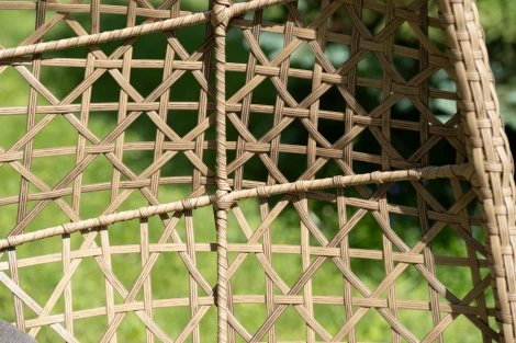 "Флоренция" подвесное кресло-кокон из искусственного ротанга, цвет соломенный с серой подушкой 4SIS арт.УТ-00006749