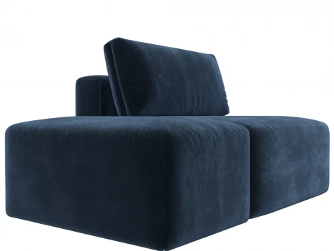Модули диван и пуф Лига-060 НПБ (ЛДСП,Брус,Фанера,Велюр/Синий) Лига Диванов 129590
