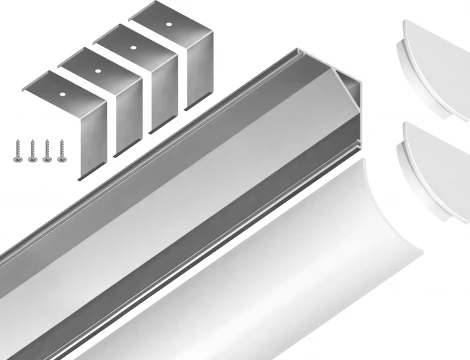 Алюминиевый профиль угловой круглый для светодиодной ленты до 9,78мм Ambrella Illumination GP2100AL