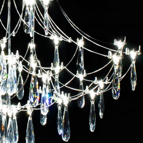 Подвесная люстра светодиодная хрустальная с пультом ILLUMICO IL2024-700HX-51 Ether