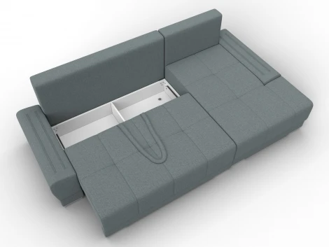 Диван угловой Лига-119 угол правый (ДСП,Брус,Фанера,ЛДС,Рогожка/Серый) Лига Диванов 137086