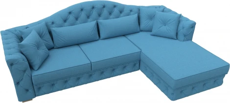 Диван угловой Артис правый угол (Голубой/Рогожка) Лига Диванов арт.123402