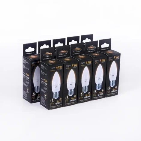 Лампочка светодиодная E27 9,5 Вт 860 lm 3000K теплое желтое свечение Gauss 103102110