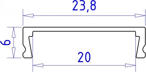 Алюминиевый профиль накладной для светодиодной ленты до 20мм Ambrella Illumination GP1800BK