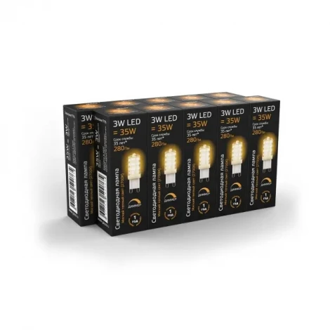 Лампочка светодиодная G9 3 Вт 280 lm 2700K теплое желтое свечение Gauss 107309103